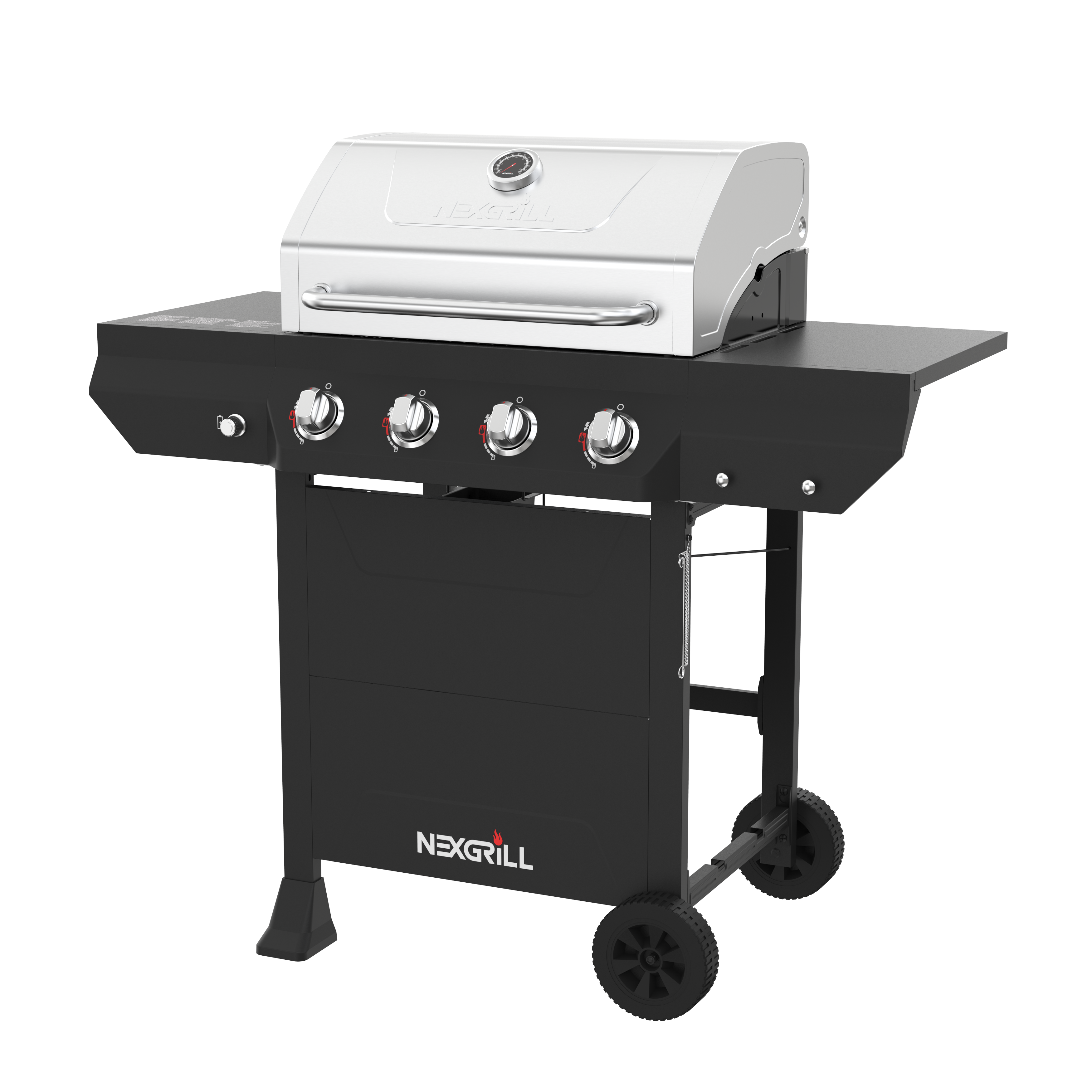 Ranger 4-Burner Propane Gas Grill in Black with Stainless Steel Main Lid