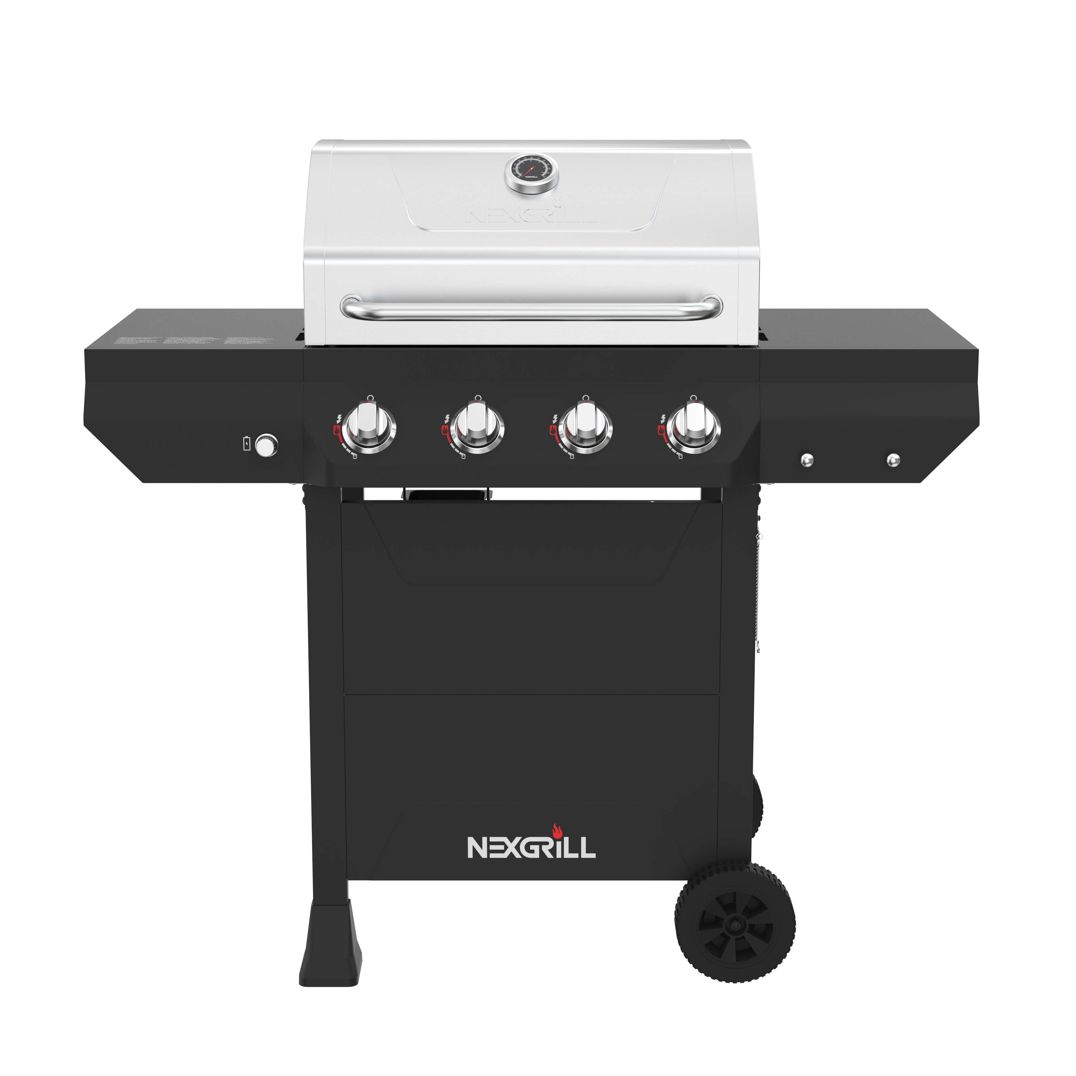 Ranger 4-Burner Propane Gas Grill in Black with Stainless Steel Main Lid